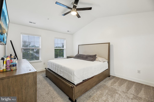 4202 Louisa Ave, Nottingham, MD 21236 - bedroom featuring carpet, vaulted ceiling, baseboards, and ceiling fan