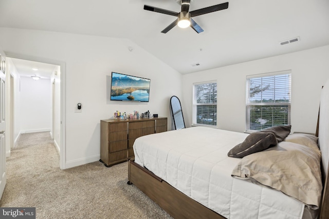 4202 Louisa Ave, Nottingham, MD 21236 - bedroom with lofted ceiling, light colored carpet, baseboards, and a ceiling fan