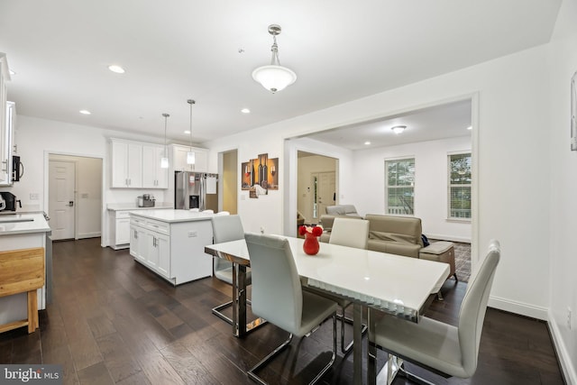 4202 Louisa Ave, Nottingham, MD 21236 - dining room featuring dark wood-style floors, recessed lighting, and baseboards
