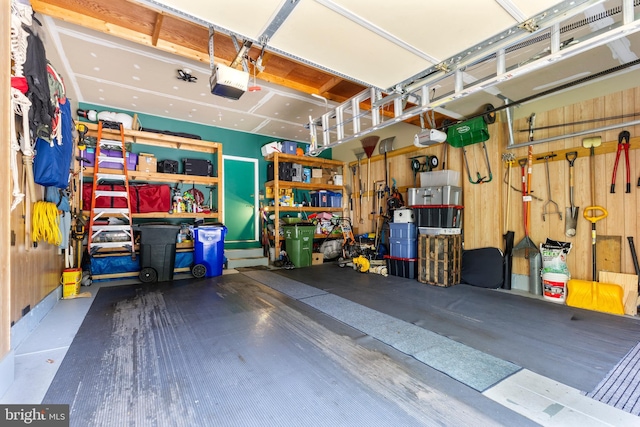 garage featuring a garage door opener