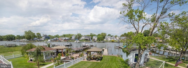 drone / aerial view of a large body of water