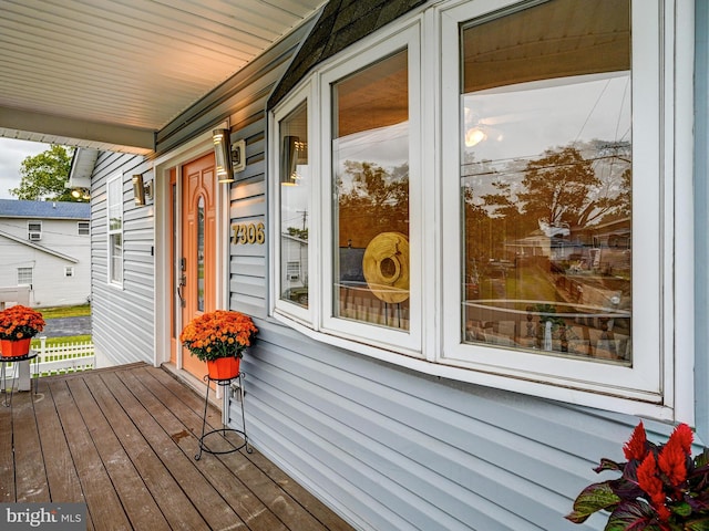 deck with a porch
