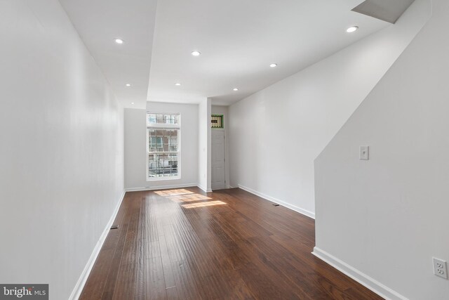 2514 Ashland Ave, Baltimore, MD 21205 - unfurnished room featuring hardwood / wood-style floors, baseboards, and recessed lighting