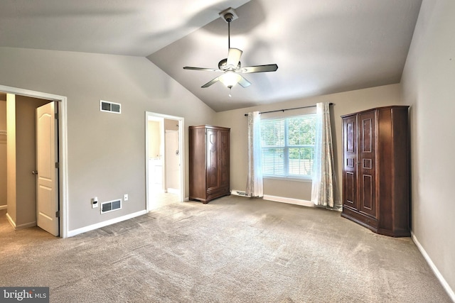 200 Sonny St, Hanover, PA 17331 - unfurnished bedroom featuring vaulted ceiling, carpet floors, baseboards, ceiling fan, and connected bathroom