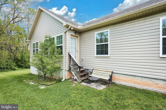 200 Sonny St, Hanover, PA 17331 - back of property featuring a lawn, entry steps, and roof with shingles