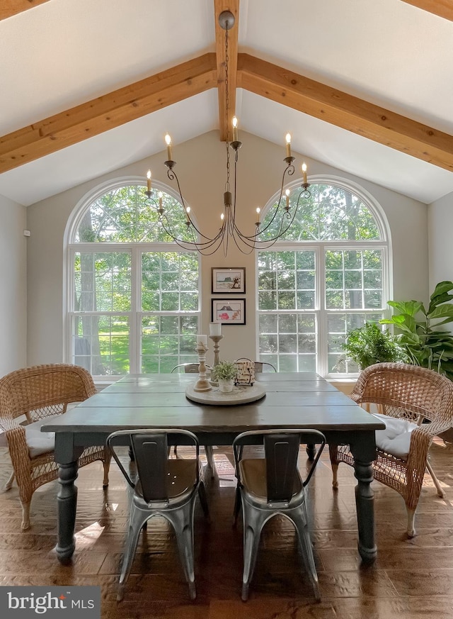 11372 Wollaston, Swan Point, MD 20645 - dining area featuring a chandelier, plenty of natural light, and wood-type flooring