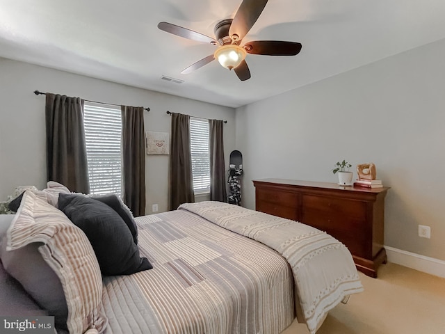 11372 Wollaston, Swan Point, MD 20645 - bedroom with carpet floors, a ceiling fan, and baseboards
