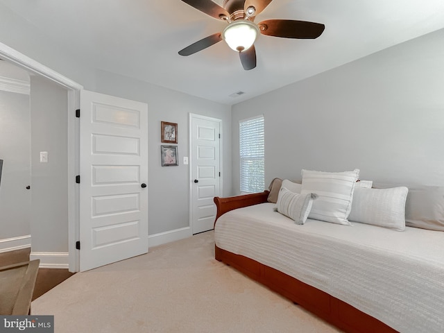 11372 Wollaston, Swan Point, MD 20645 - carpeted bedroom with baseboards and a ceiling fan