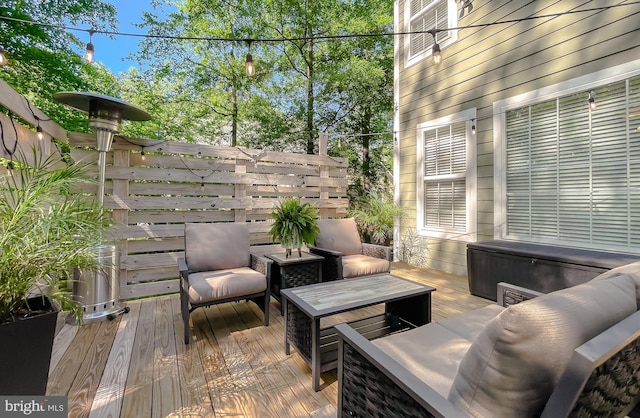 11372 Wollaston, Swan Point, MD 20645 - wooden terrace featuring an outdoor living space