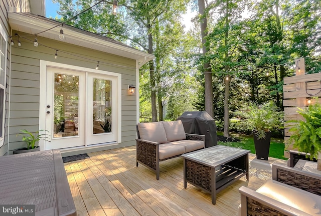 11372 Wollaston, Swan Point, MD 20645 - deck featuring an outdoor living space and area for grilling