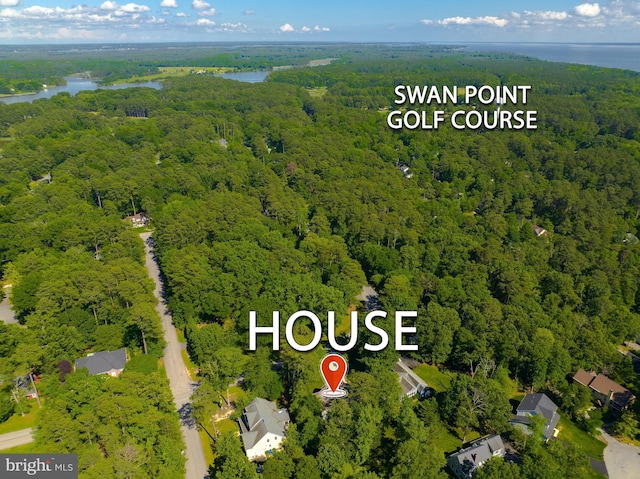 11372 Wollaston, Swan Point, MD 20645 - drone / aerial view of a heavily wooded area and a large body of water