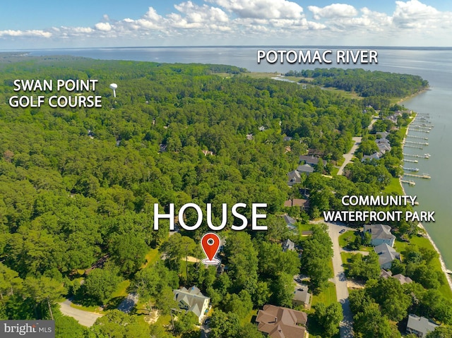 11372 Wollaston, Swan Point, MD 20645 - drone / aerial view of a forest and a large body of water