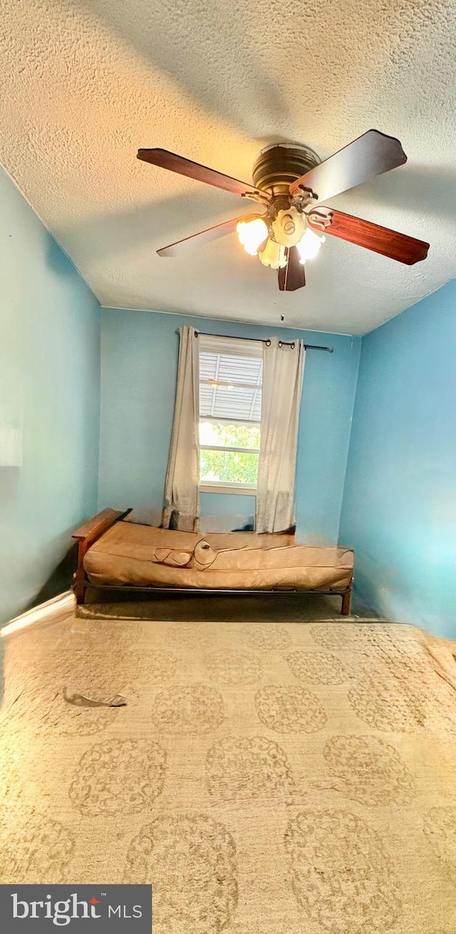 3630 Keystone Ave, Baltimore, MD 21211 - bedroom with a textured ceiling and a ceiling fan