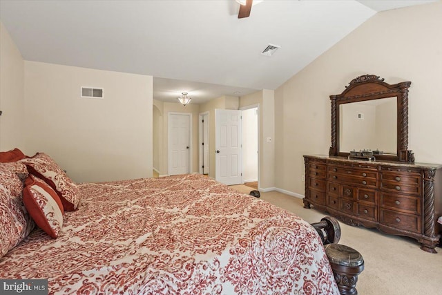304 Iron Valley Dr, Lebanon, PA 17042 - bedroom with carpet floors, a ceiling fan, baseboards, and lofted ceiling