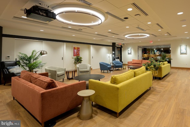 common area with recessed lighting