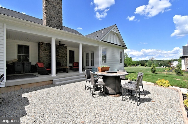 130 Schultz Rd, Sellersville, PA 18960 - view of patio / terrace featuring outdoor dining space and ceiling fan
