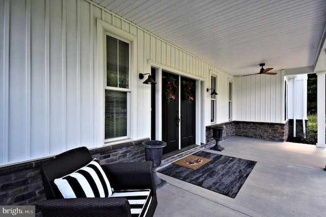 130 Schultz Rd, Sellersville, PA 18960 - view of patio / terrace featuring a porch and a ceiling fan
