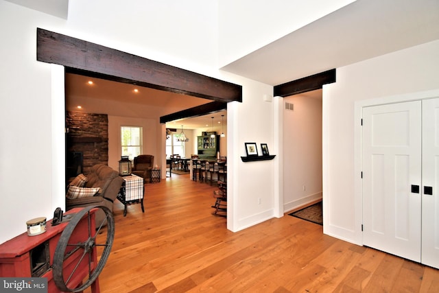130 Schultz Rd, Sellersville, PA 18960 - hall with light wood finished floors, recessed lighting, and baseboards