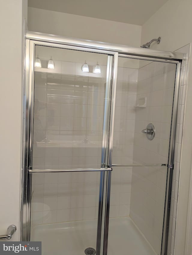 bathroom featuring a shower stall