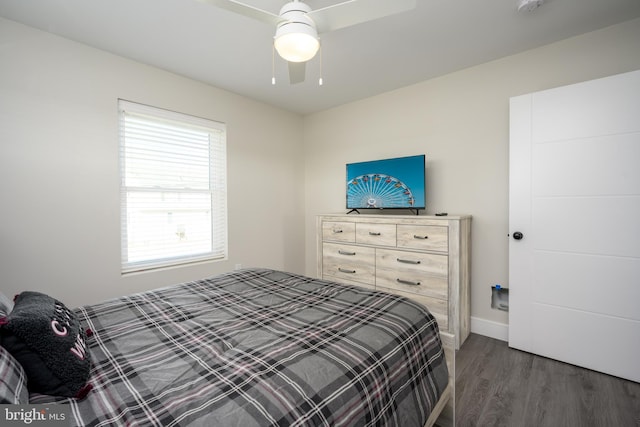 1308 E Bay Ave, Manahawkin, NJ 08050 - bedroom featuring wood finished floors, a ceiling fan, and baseboards
