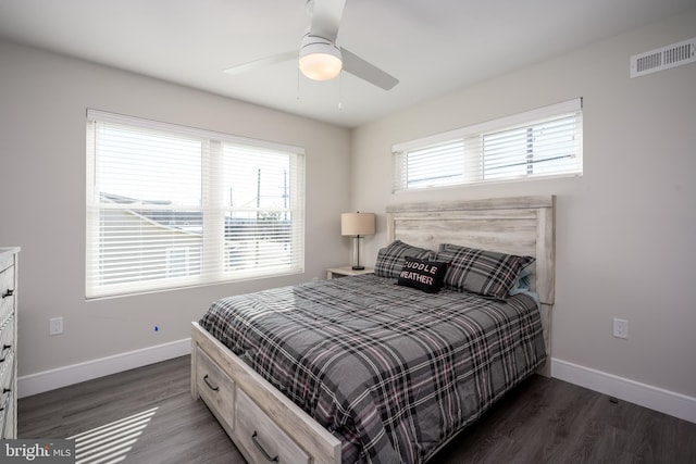 1308 E Bay Ave, Manahawkin, NJ 08050 - bedroom with wood finished floors, baseboards, and a ceiling fan