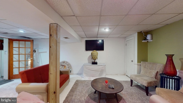 8609 N Dr, Clinton, MD 20735 - sitting room with a drop ceiling, recessed lighting, and carpet flooring