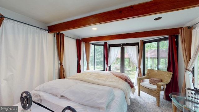 8609 N Dr, Clinton, MD 20735 - carpeted bedroom featuring beamed ceiling and recessed lighting