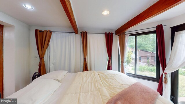8609 N Dr, Clinton, MD 20735 - bedroom featuring beamed ceiling and recessed lighting