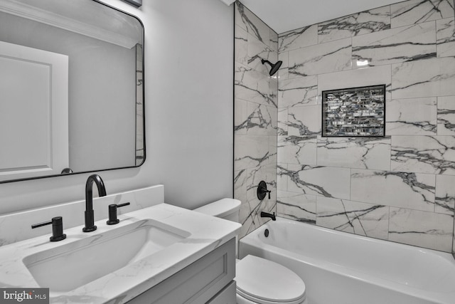 2218 Dairy Farm Rd, Gambrills, MD 21054 - bathroom featuring toilet, shower / bathtub combination, and vanity