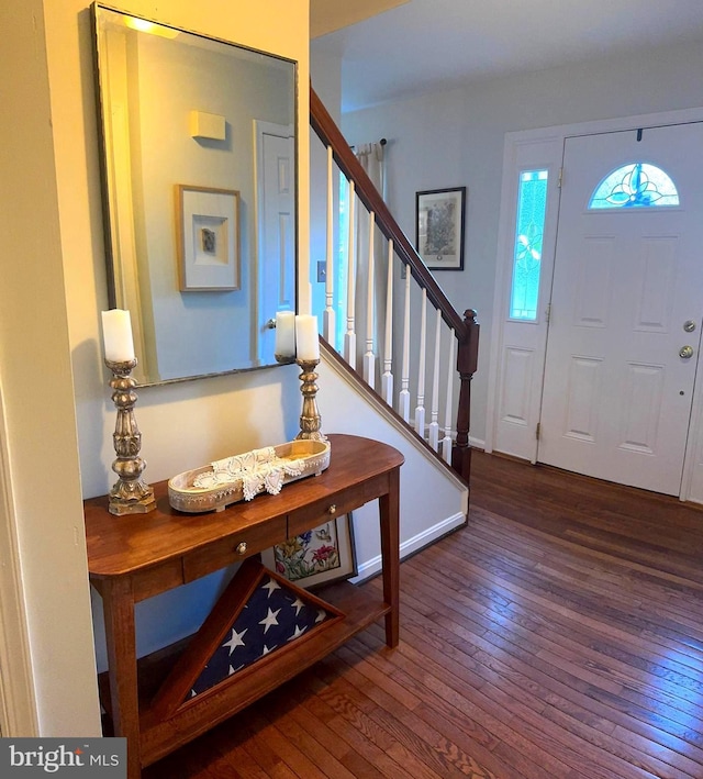 16068 Hayes Ln, Woodbridge, VA 22191 - entrance foyer with hardwood / wood-style flooring and stairs
