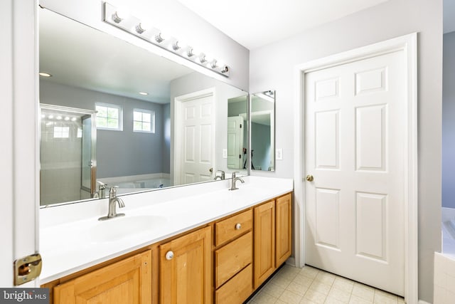 460 Preakness Run, Newark, DE 19702 - full bathroom featuring double vanity, tile patterned flooring, and a bath