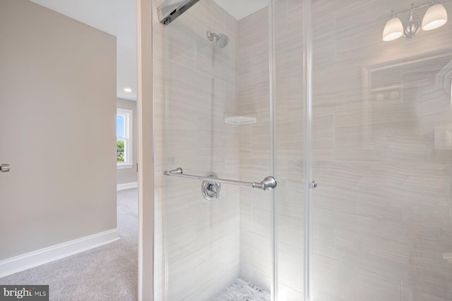 4914 22nd St N, Arlington, VA 22207 - full bathroom featuring a shower stall and baseboards