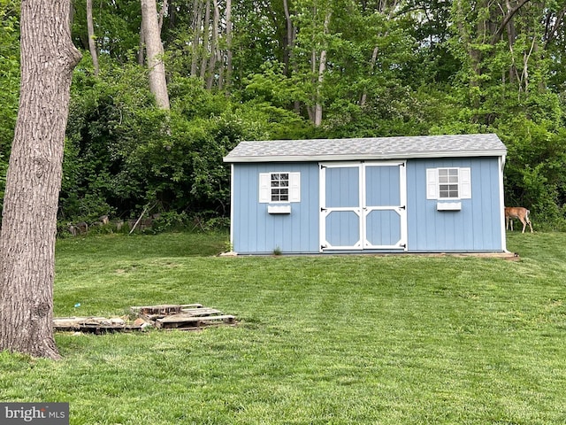 view of shed