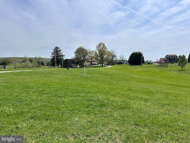 view of property's community featuring a lawn