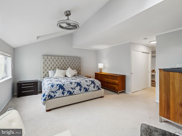 11041 Solaridge Dr, Reston, VA 20191 - bedroom with carpet, lofted ceiling, baseboards, and a closet