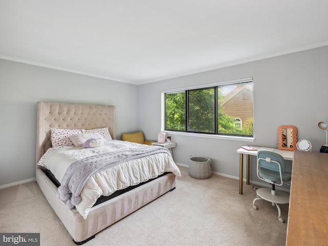 11041 Solaridge Dr, Reston, VA 20191 - bedroom with carpet floors, ornamental molding, a desk, and baseboards