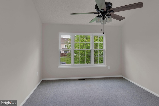 66 Cypress Pl, Newtown, PA 18940 - carpeted spare room featuring baseboards, a ceiling fan, and a textured ceiling