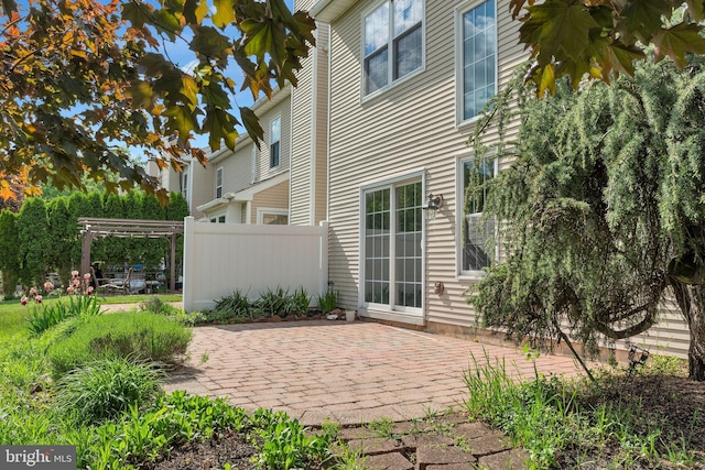 66 Cypress Pl, Newtown, PA 18940 - back of house featuring a patio, fence, and a pergola