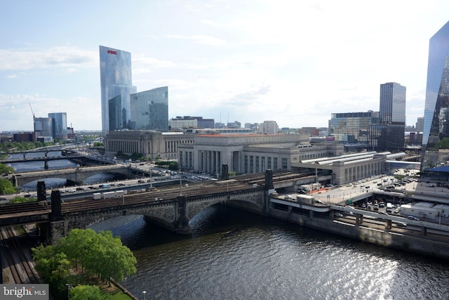 view of city with a notable bridge and a nearby body of water