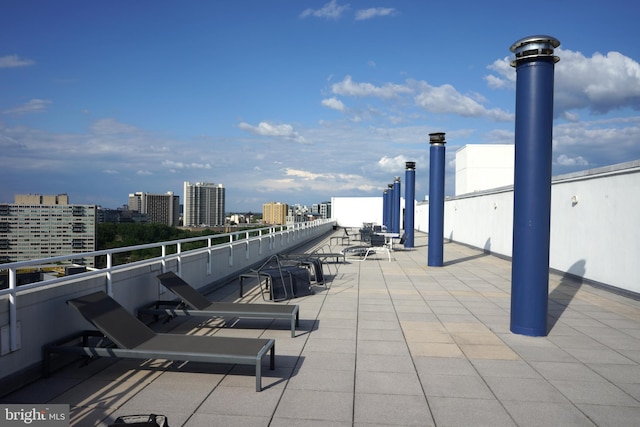 view of patio / terrace with a view of city