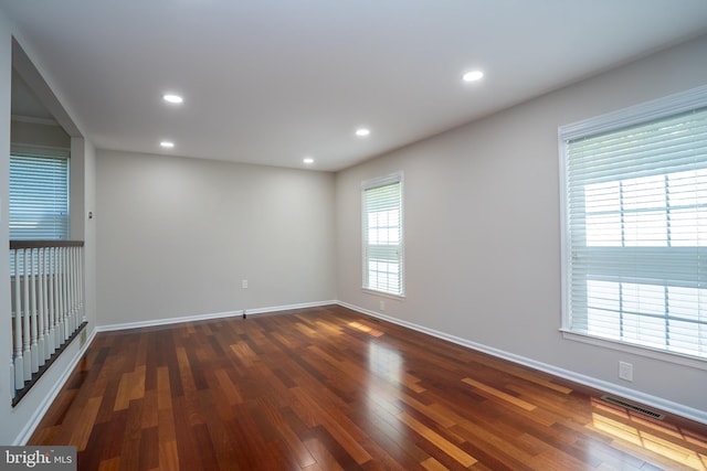 55 Cambridge Way, Princeton Junction, NJ 08550 - empty room with baseboards, dark wood-type flooring, and recessed lighting