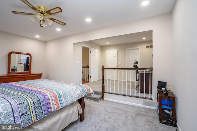 55 Cambridge Way, Princeton Junction, NJ 08550 - carpeted bedroom with recessed lighting, ceiling fan, and baseboards