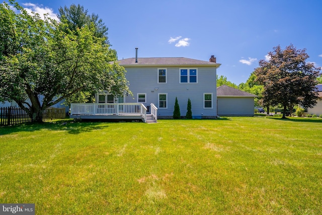 55 Cambridge Way, Princeton Junction, NJ 08550 - back of property with a chimney and a wooden deck
