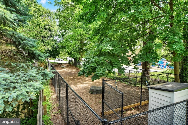 view of yard with fence