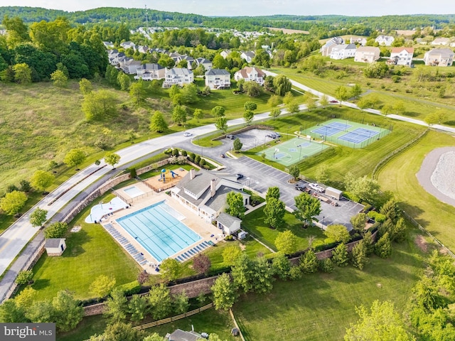 aerial perspective of suburban area
