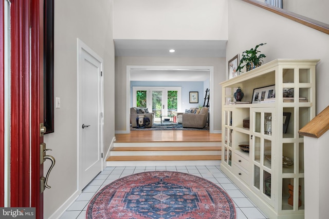 18 Beethoven Dr, Wilmington, DE 19807 - tiled foyer entrance with french doors and baseboards