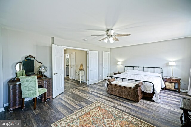 111 Seabright Way Unit E3, Rehoboth Beach, DE 19971 - bedroom with wood finished floors, baseboards, and a ceiling fan