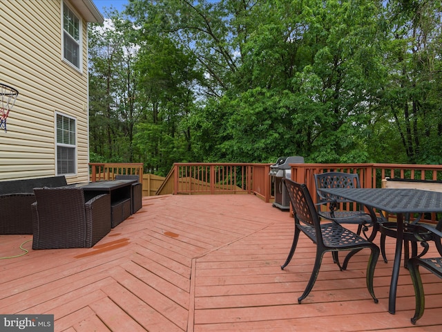 1904 Artillery Ln, Odenton, MD 21113 - wooden deck with outdoor dining space and grilling area