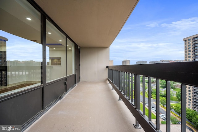 balcony featuring a city view