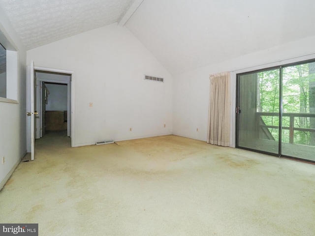 524 Ridge Rd, Annapolis, MD 21401 - unfurnished room featuring beamed ceiling, high vaulted ceiling, and carpet